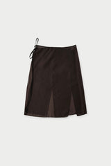 Satin layered set_brown