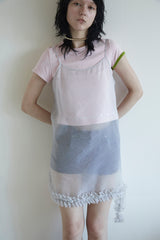 アシンメトリースリーブビーチTシャツ PINK/GREEN