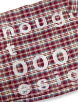 000 Design Check Tie Bag / Burgundy