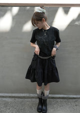 Bow Tiered Skirt - water resistant (black)