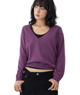 Bamboo Deep V-Neck Knit Top