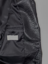 [unisex] Crack Single Leather Over Fit Jacket