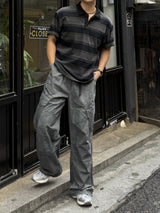 Peak stripe collar t-shirt
