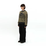 MULTI SKULL MESH KNIT (OLIVE/NAVY)