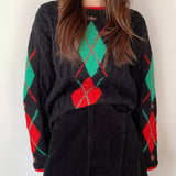 カラーマッチングダイアモンドニット