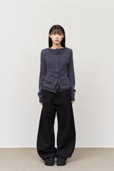 (W) Ruffled Layered Cardigan