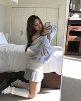 Lace pleated skirt