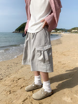 Band Button Cargo Bermuda Pants