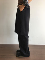 Slit pleated skirt pants (2color)