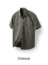 Furd-dyed zipper short-sleeve shirt