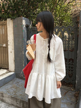 Rohigh Pintuck Shirring Layered Blouse One Piece