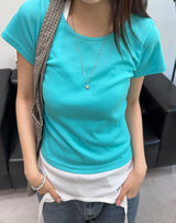 Defen Color Round Short Sleeve Tee