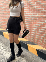 WRAP HIP COVER SKIRT - BLACK