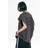 Raw-cut box sleeveless - Charcoal