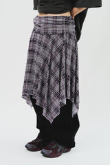 (W) Hippie Checked Skirt