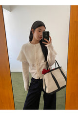 Cape Lace Frill Knit Cardigan