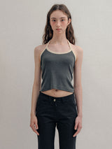 Ribbed Halter Top_Charcoal