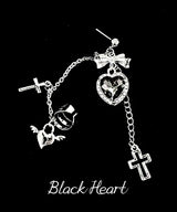 Black Heart Lock Earrings&Ear Cuffs 1PC
