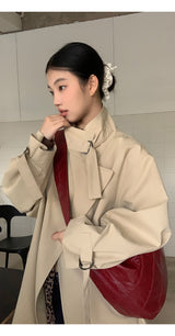 high-end wide long trench coat