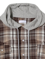 Wake check hooded shirt