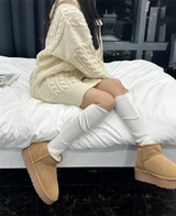 (KNIT DRESS + ZIP-UP) ソフトルーズフィット2WAYケーブルフードニット - 2 COLOR