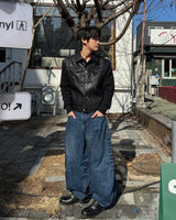 Round denim pants