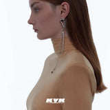 KVK SPIDER Venom Tassel Asymmetrical Stud Earrings