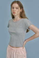 ラベルベーシックTシャツ_gray