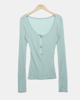 Echoes Button Long-Sleeve T-Shirt