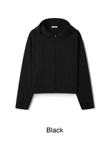 マレンフィンガーホールクロップフードジップアップ