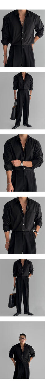 ベーシックコットンシャツ [black]