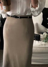 Lavin H-line Slit Long Skirt / 4 colors