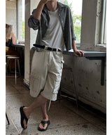 [Unisex] リネンクロップチェックシャツ ver.2(3color)