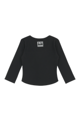 C 90S ラインVネックTシャツ_ブラック
