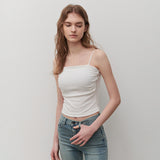 SHIRRING CAP SLEEVELESS WHITE
