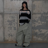 HAILEY STRIPE KNIT (BLACK) F25ZB020