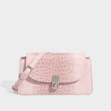 Luxury Croc-Embossed Mini Square Bag Chain Handle Crossbody Shoulder Bag