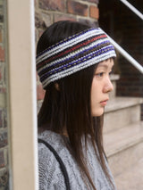 Stripe knit Hairband - Black
