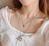 NATURE Frame Clover Chain Necklace for Unisex