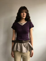 Serine shirring t-shirt (4color)