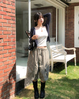 Roach Pigment Deep Dyeing Cargo Bermuda Shorts