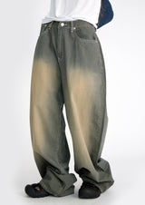 stripe brown washing pants