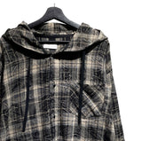 Allen crack check hood shirt