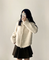 ハニコージーハイネックボタンカーディガン