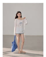 Vintage Summer Sun-Guard Off-Shoulder Lace Top