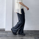 Textured Wide-Leg Trousers