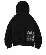 PATCH STUDDED HOOD ZIP-UP (BLACK)
