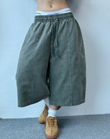 LINE POINT BALLOON PIGMENT COTTON BERMUDA💚🩶🤎 - 3 COLORS