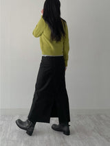 [FW] Striped Wool H-Line Long Skirt