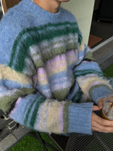 2 Low Multi Border Shaggy Knit (2color)